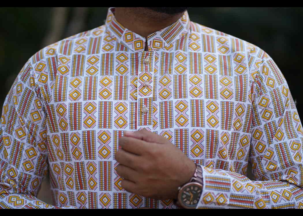 DSC00323.jpg স্কিন প্রিন্ট পাঞ্জাবি ফেব্রিক ১০০% সুতি স্টাইলিশ পাঞ্জাবি - Image 1